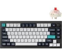 Keychron Q1 Max QMK/VIA Clavier mécanique sans fil, QWERTY US, Knob, Carbon Black, Gateron Jupiter Red Q1M-M1