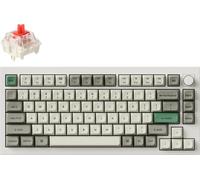 Keychron Q1 Max QMK/VIA Clavier mécanique sans fil, QWERTY US, Knob, Shell White, Gateron Jupiter Red Q1M-P1