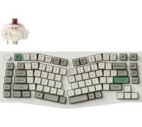 Keychron Q10 Max (Alice Layout) QMK/VIA Clavier mécanique sans fil, QWERTY US, Knob, Shell White, Gateron Jupiter Brown Q10M-P3