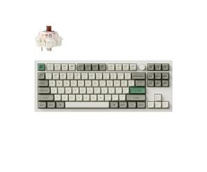 Keychron Q3 Max Clavier Mécanique sans Fil, Tout Aluminium, 2.4 GHz Bluetooth, QMK TKL Layout, RGB LED, Hot-swappable Gateron Brown Switch Compatible avec Mac Windows Linux - Blanc