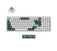 Keychron Q5 HE Clavier mécanique RVB sans fil remplaçable à chaud 2,4 GHz et Bluetooth Cadre en aluminium avec bouton 96 % Disposition pour Windows et Mac OS Coque blanche