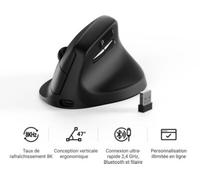 Keychron Souris gamer sans fil M5 8K – PixArt 3950 30 000 DPI, 8000 Hz – Noir