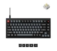 Keychron V1 Clavier mécanique filaire 8K 75 % programmable via QMK/VIA, commutateurs Super Banana remplaçables à chaud, taux d'échantillonnage 8000 Hz, LED RVB pour Mac, Windows et Linux