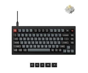 Keychron V1 Clavier mécanique filaire 8K 75 % programmable via QMK/VIA, commutateurs Super Banana remplaçables à chaud, taux d'échantillonnage 8000 Hz, LED RVB pour Mac, Windows et Linux