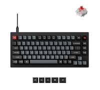 Keychron V1 Clavier mécanique filaire 8K 75 % programmable via QMK/VIA, commutateurs Super Red remplaçables à chaud, taux d'échantillonnage 8000 Hz, LED RVB pour Mac, Windows et Linux