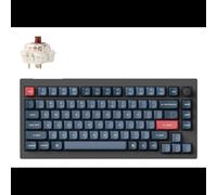 Keychron V1 Max Clavier 75% QWERTY Nordique Noir/Gris - USB + RF Wireless + Bluetooth 5.1, Mécanique, LED RGB, PBT Double Coup, Batterie 4000mAh