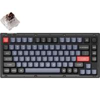 Keychron V1 QMK Clavier mécanique filaire, QWERTY US, RGB LED, Frosted Black, Keychron K Pro Brown Knob V1-C3