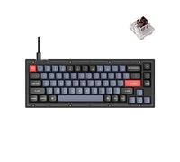 Keychron V2 Clavier mécanique filaire personnalisé, 65 % de disposition QMK/VIA Macro programmable avec Keychron K Pro Switch marron compatible avec Mac Windows Linux (noir givré - translucide)