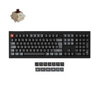 Keychron V6 Ultra 8K Clavier Mécanique sans Fil Pleine Taille, 2.4G/Bluetooth 5.3/USB-C, Touches PBT OSA, RGB Personnalisable, Switches Marron Pom Hot-Swap pour Mac/Windows/Linux (Disposition AZERTY)