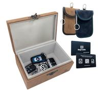 KeyCradle Boîte Faraday pour clés de voiture | Lot de 2 pochettes Faraday pour clés de voiture et carte RFID pour votre portefeuille | Boîte bloqueur de signal pour e voiture XXL, taille 20 x 13
