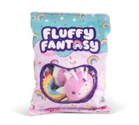 Keycraft Fluffy Fantasy Squishy - Peluche Licornes & Arc-en-Ciel | Coussin & Sac avec Snacks en Peluche | Jouet Créatif pour Enfants & Ados