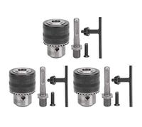 Keyed Drill Chuck Set 3 - Pack | 1 / 2in - 20UNF & 1.5-13mm Clamping | High Carbon Steel Conversion Kit for Electric Hammer/Drill Tools | Manual Lock Chuck with Key