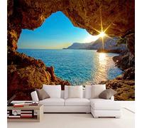 KEYESMINER Papier Peint Photo Mural Paysage Marin de la Grotte du récif Peinture Murale 3D Photo Poster Tableaux Muraux Salon Chambre Bureau Couloir Mural Décoration, 300 cm x 210 cm