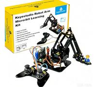 KEYESTUDIO BBC Micro:bit 4-DOF Robot Arm Kit (Exclude Microbit V2), STEM Education Kit with MakeCode/Python Coding of Programming Learning for 14+ Teenagers