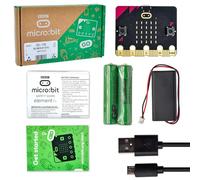KEYESTUDIO Micro:bit V2 Go Kit de démarrage Original Microbit V2, avec Micro:bit V2, Support de Batterie, câble Micro USB
