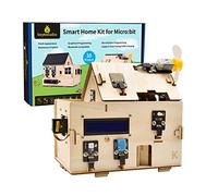 KEYESTUDIO Microbit Smart Home Kit de démarrage pour BBC Micro:bit V2 (sans Micro:bit), Blocs MakeCode et Code Python | Guide didacticiel | Application de télécommande | Charge Solaire et Micro USB |