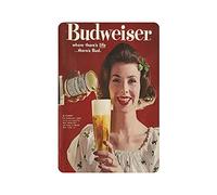 KEYGAMER Budweiser Plaque en métal vintage avec inscription « Beer » 20,3 x 30,5 cm