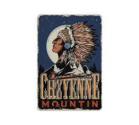 KEYGAMER Cheyenne Plaque en métal vintage pour garage, bar, décoration murale 20,3 x 30,5 cm