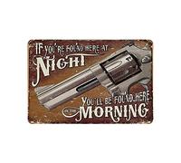 KEYGAMER Plaque en métal « If Found Here Guns » - Vintage - Pour garage, bar, décoration murale - 20,3 x 30,5 cm
