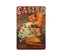 KEYGAMER Plaque vintage en métal avec inscription « Casino Is Always A Good Bet » - Pour garage, bar, décoration murale - 20,3 x 30,5 cm
