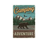 KEYGAMER Plaque vintage en métal avec ours - Décoration murale - 20,3 x 30,5 cm