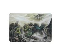 KEYGAMER Plaque vintage en métal avec peinture à l'encre représentant l'une des cinq milliers d'années de culture chinoise - Pour garage, bar, décoration murale - 20,3 x 30,5 cm