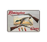 KEYGAMER Plaque vintage en métal avec pistolet et canard - Décoration murale - 20,3 x 30,5 cm