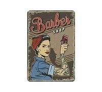 KEYGAMER Plaque vintage en métal Barber Shop - Décoration murale - 20,3 x 30,5 cm