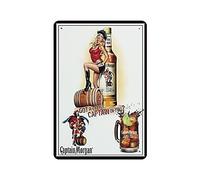 KEYGAMER Plaque vintage en métal Captain Morgan - Pour garage, bar, décoration murale - 20,3 x 30,5 cm