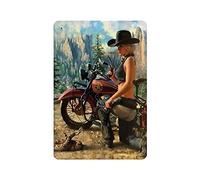 KEYGAMER Plaque vintage en métal en forme de moto - Décoration murale - 20,3 x 30,5 cm
