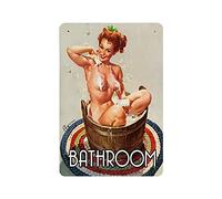 KEYGAMER Plaque vintage en métal pour salle de bain, décoration murale 20,3 x 30,5 cm