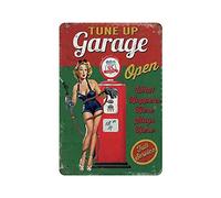 KEYGAMER Tune Up Garage Panneau en métal ouvert - Plaque vintage - Pour garage, bar, décoration murale - 20,3 x 30,5 cm