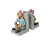 KEYHOMESTORE Paire de serre-livres avec Pinocchio en résine, décoration unique pour bibliothèques et bureaux (19 x 13 x 18 cm), en résine de haute qualité, fabriqué en Italie