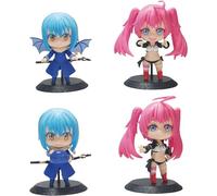 Keyhvao Lot de 4 figurines Rimuru Tempest et Milim Nava en position debout, figurines animées mignonnes décoratives en PVC, cadeaux pour bureau, ventilateurs, unisexe