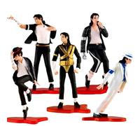Keyhvao Lot de 5 figurines Michael Jackson 11 cm en position debout - Figurines Moonwalk - Décoration cool - Matériau PVC - Cadeaux pour les fans - Unisexe