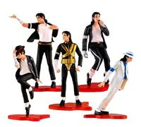 Keyhvao Lot de 5 figurines Michael Jackson de 11 cm - Style classique - Décoration cool - Matériau PVC - Cadeaux pour les fans et les amis