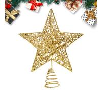 KEYIDO Cimier de sapin de Noël Étoile cimier de sapin de Noël pour cimiers de sapin de Noël Étoiles dorées en métal Xmas pour le haut des décorations de sapin de Noël Ornements à paillettes Largeur
