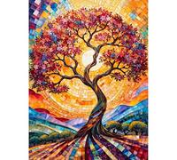 KEYIFA Peinture par Numéros pour Adulte, Arbre de Vie Kits de Peinture au Numéro avec Peinture Acrylique et Pinceaux, DIY Creatif Toile Peinture à l'huile, Décoration de Maison 30x40cm