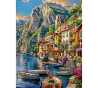 KEYIFA Peinture par Numéros pour Adulte, Kits de Peinture au Numéro avec Canevas Acrylique et Pinceaux, DIY Ville Creatif Toile Kits Paint by Numbers, Décoration de Maison 30x40cm