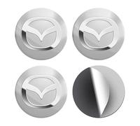 KEYLEON 4 pièces Autocollants de Capuchon de Roue pour Mazda 2 II (2007-2015), Capuchons de Garniture de moyeu Central de Roue Autocollants,56mm-Silver