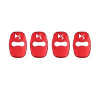 KEYLEON 4 Pièces Couvercle de Serrure de Porte de Voiture pour Citroen DS 2 3 4 5 6 7, Couvercle de Serrure de Porte de Voiture en Acier Inoxydable,Red
