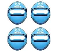 KEYLEON 4 Pièces Couvercle de Serrure de Porte de Voiture pour Mazda 2 3 6 Axela CX-3 CX-5 CX-30 MX-5, Couvercle de Serrure de Porte de Voiture en Acier Inoxydable,Blue