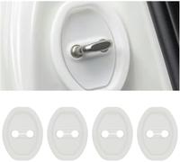 KEYLEON 4 Pièces Couvercle de Serrure de Porte de Voiture pour Suzuki Jimny JB64 JB74 2018-2023, Couvercle de Protection de loquet de Porte en Silicone de Voiture,White