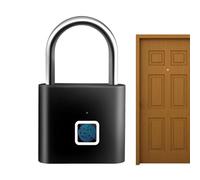 Keyless Fingerprint Padlock - Rechargeable Heavy Duty, for Secure Protection Biometric Security Lock for Gym Locker Shed Fence Gate Door Garden Dorm Bedroom Cabinet School