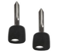 KeylessOption Replacement Uncut Ignition Chipped Car Key Transponder Blank For Ford Focus Escape, Lincoln LS, Mazda Tribute (Pack of 2)