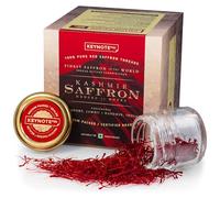 Keynote Safran du Cachemire | Kesar du Cachemire | Keshar | Fils entiers | Coffret cadeau | Bouteille en verre emballée sous vide 1 g | Lot de 1