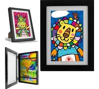 Keyohome Cadre Dessin Enfant à Changer, Photo D'art pour Enfants, Ouverture Frontale A4 Stockage D'affichage D'œuvres D'art, Capacité 100 Œuvres (Noir 1pcs)