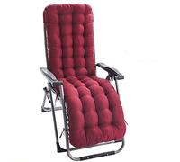 Keyohome Coussin de Chaise Longue Bain de Soleil, Coussin transat Jardin Exterieur antidérapante avec Couvre-Chef, Coussin transat épais pour Fauteuil Relax Lounge (Rouge)