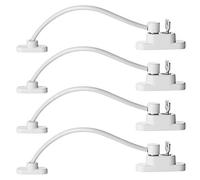 Keyohome Lot de 4 verrous entrebâilleurs de fenêtre de sécurité enfant pour fenêtres UPVC, entrebâilleurs de fenêtre de sécurité pour bébé avec vis, clés, limiteur de câble métallique pour ouverture