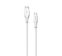 Keyouest - Câble USB vers USB-C eKOgreen 3A - Câble d’1,20m pour Smartphones et Tablettes - Charge et Synchronisation - 100% Plastique Recyclé Post-Consommation, Certifié - Blanc